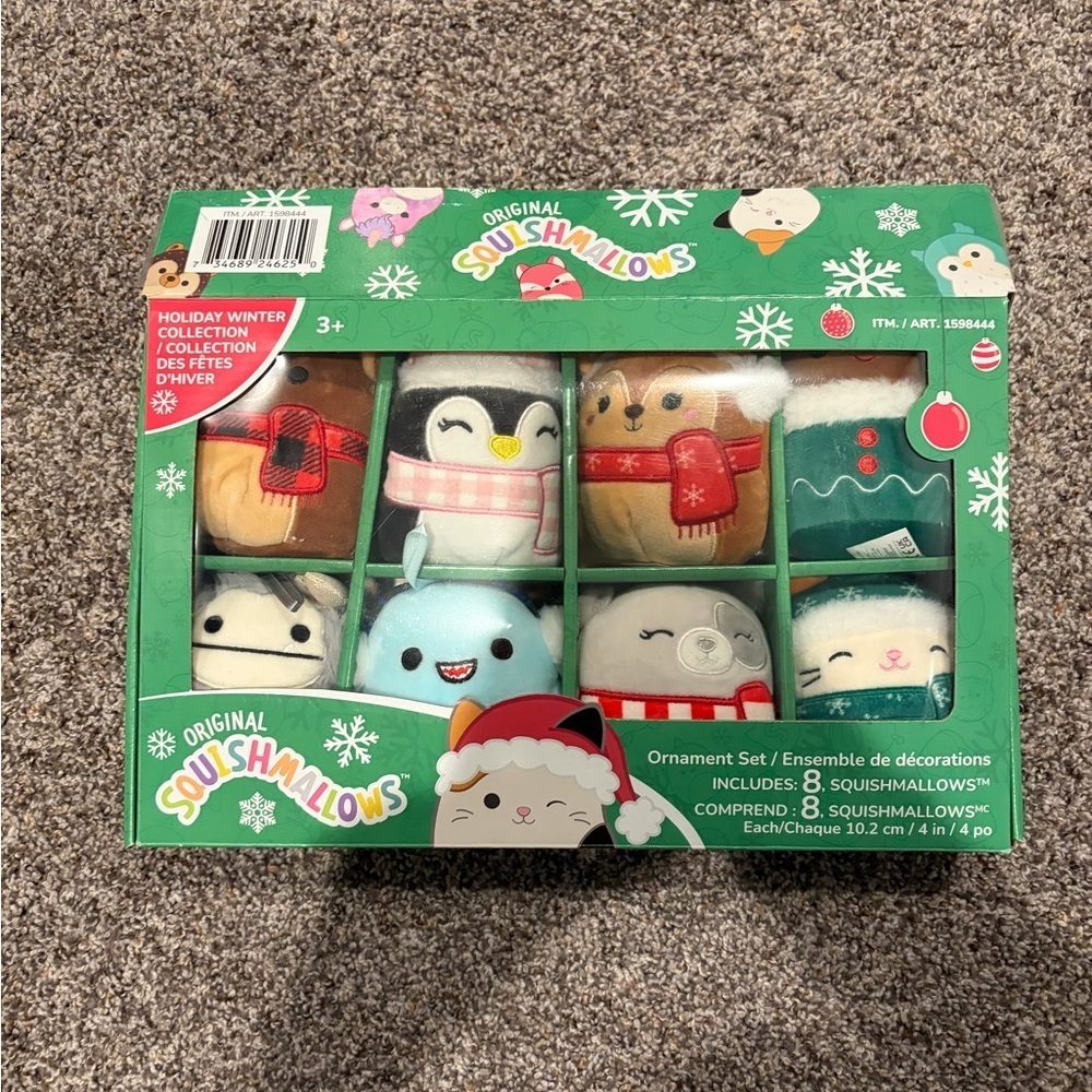 Squishmallows Holiday Winter Collection Ornament Set